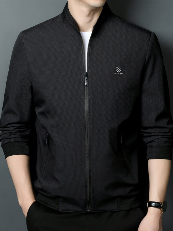 Lightweight men's stand up collar business casual jacket men's top