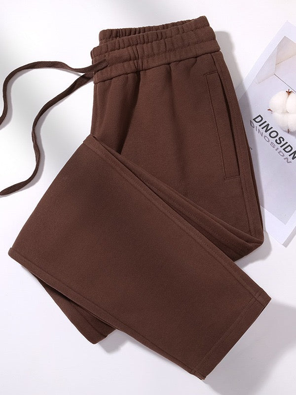 AB Women's White Straight-Leg Pants, Drapey Trendy Casual Sports Trousers