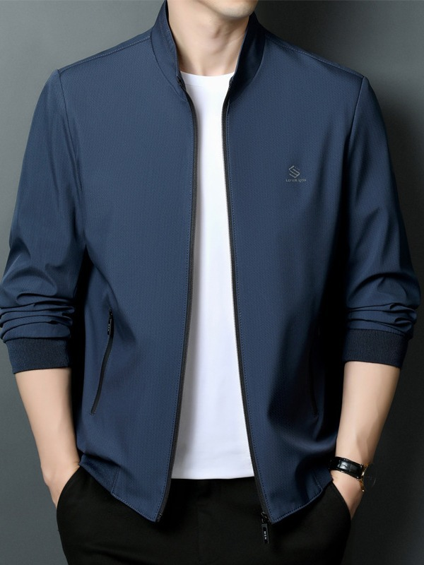Lightweight men's stand up collar business casual jacket men's top