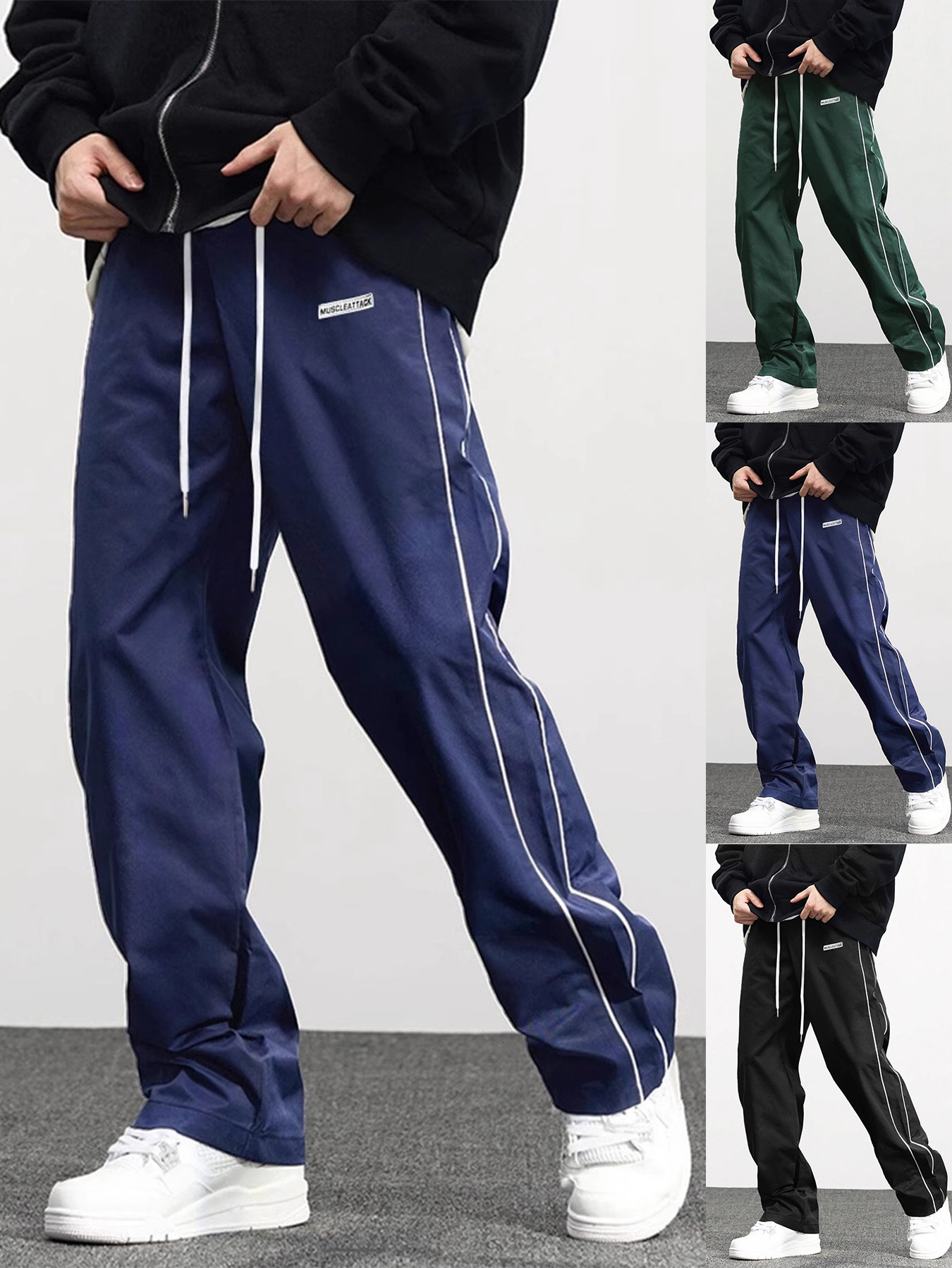 Men's new woven casual straight leg pants men's clothing