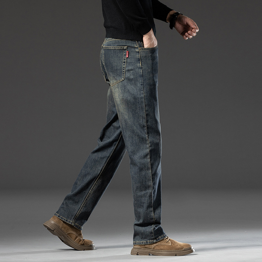 High end jeans, loose straight leg pants, men's summer thin long pants