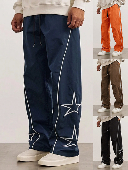 Men's New Embroidered Casual Pants, Retro Casual Jogger Pants