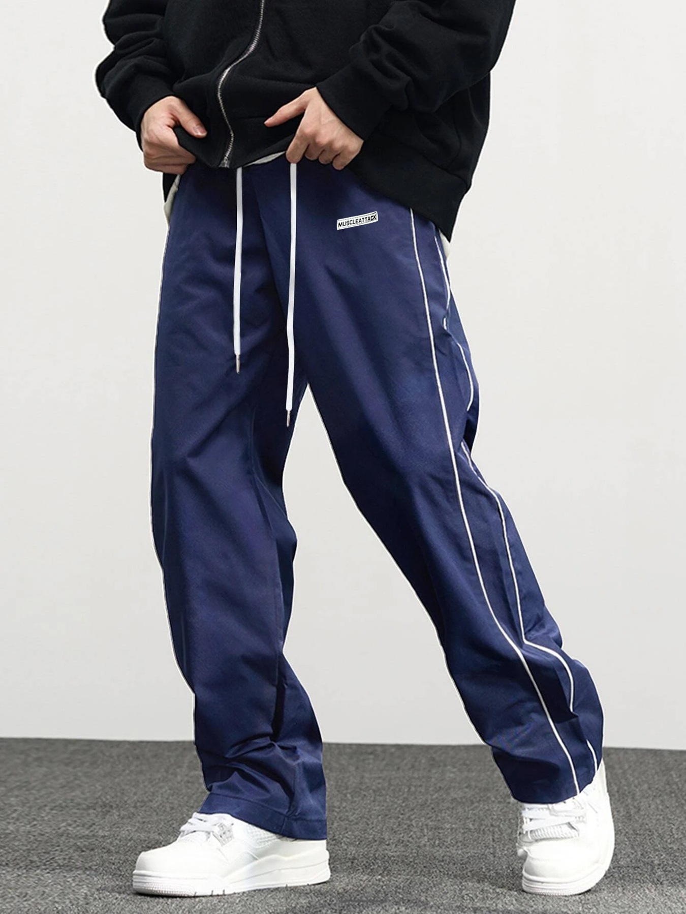 Men's new woven casual straight leg pants men's clothing