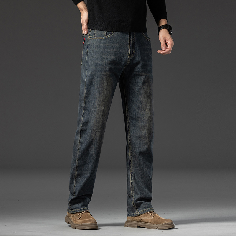 Jeans, loose straight leg pants, men's summer thin long pants