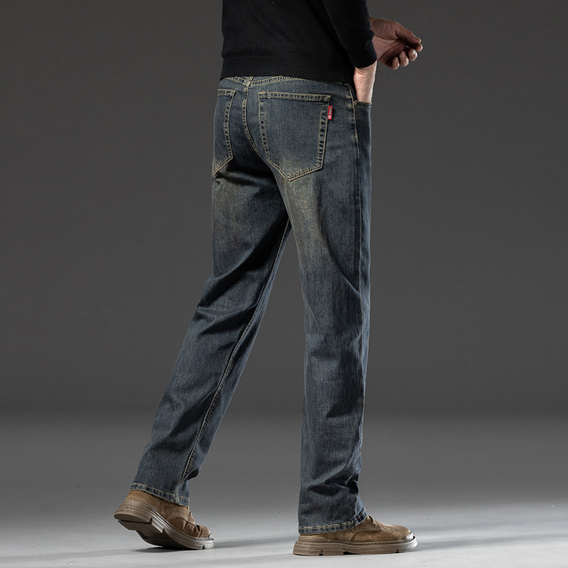 Jeans, loose straight leg pants, men's summer thin long pants