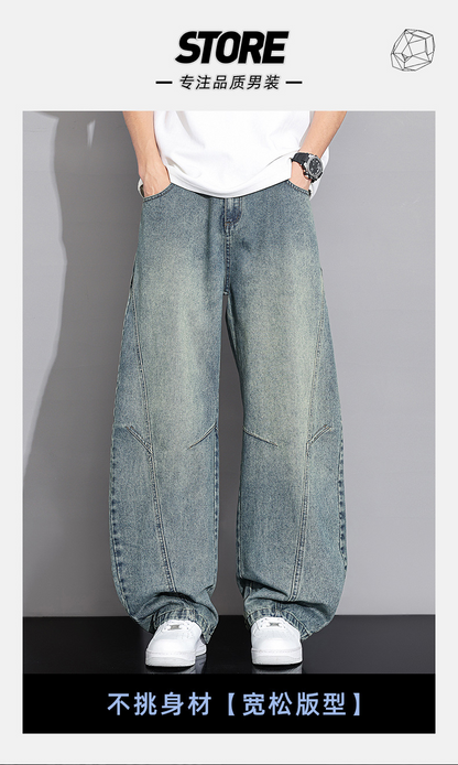 Men's Summer Thin Loose Straight Leg Jeans, Men's Summer Thin Cotton