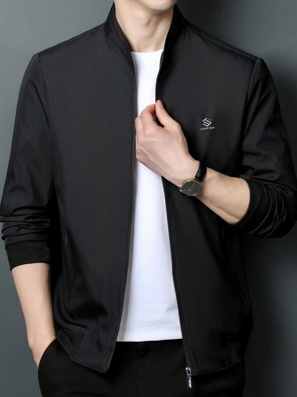 Lightweight men's stand up collar business casual jacket men's top