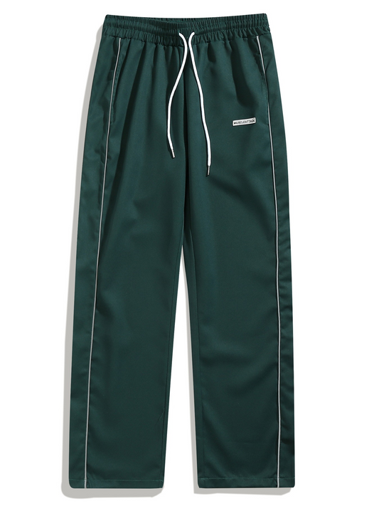Men's woven daily casual straight leg pants men's clothing