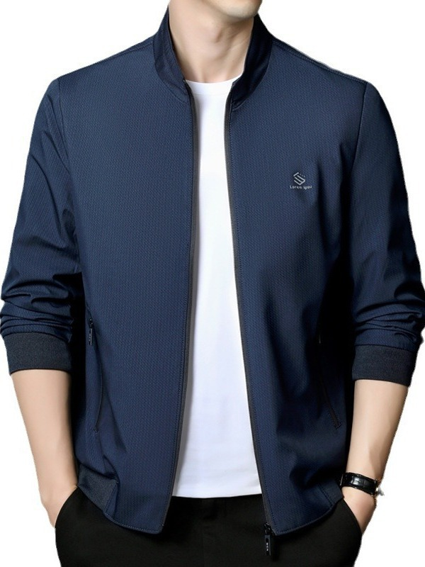 Lightweight men's stand up collar business casual jacket men's top