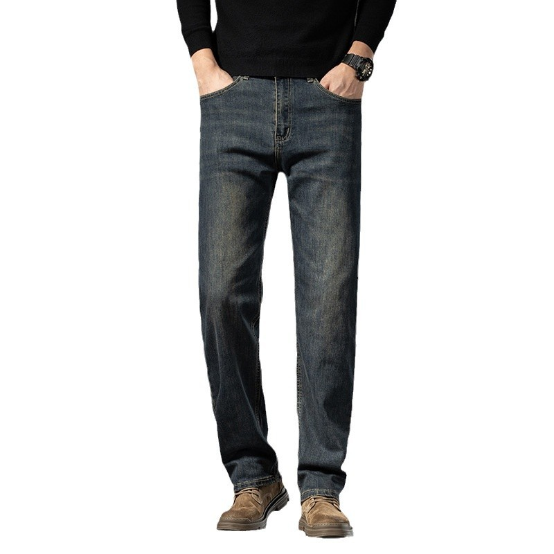 Jeans, loose straight leg pants, men's summer thin long pants