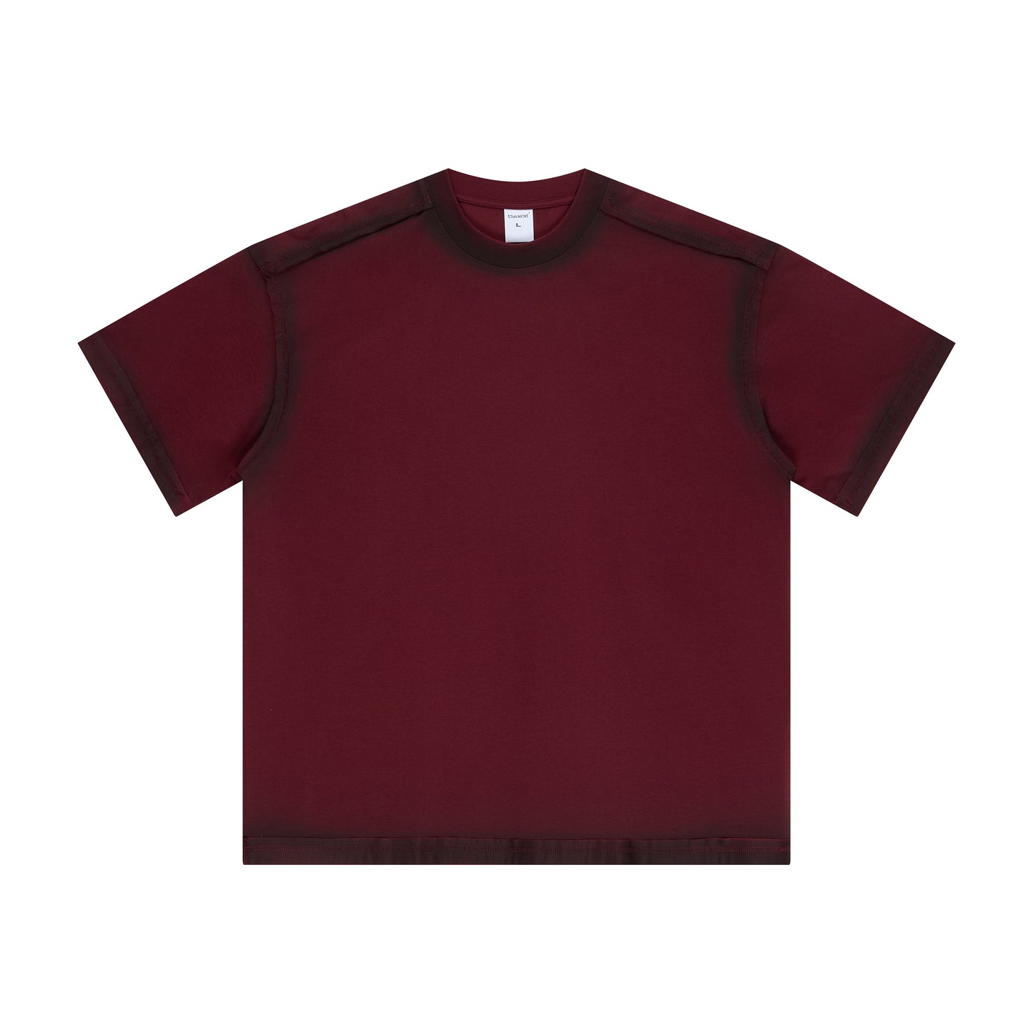 Men's T-shirt solid color spray painted and washed with water to make old T-shirt