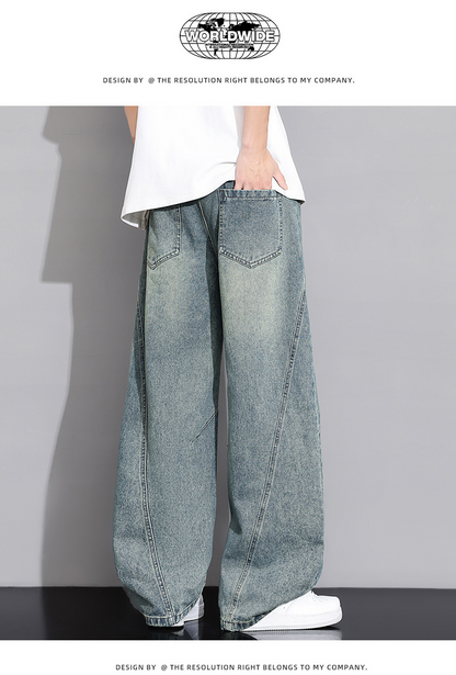 Men's Summer Thin Loose Straight Leg Jeans, Men's Summer Thin Cotton