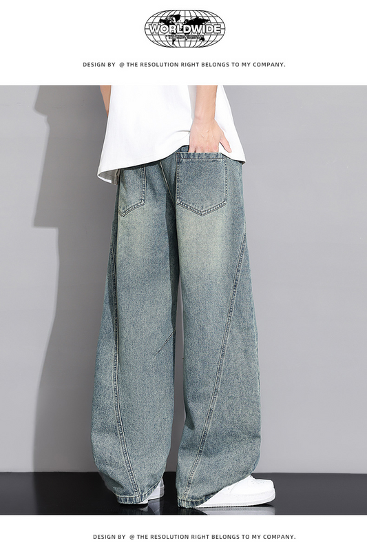 Men's Summer Thin Loose Straight Leg Jeans, Men's Summer Thin Cotton