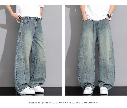 Men's Summer Thin Loose Straight Leg Jeans, Men's Summer Thin Cotton Breathable