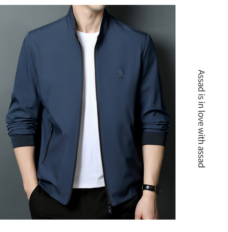 Lightweight men's stand up collar business casual jacket men's top