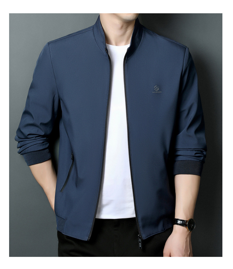 Lightweight men's stand up collar business casual jacket men's top