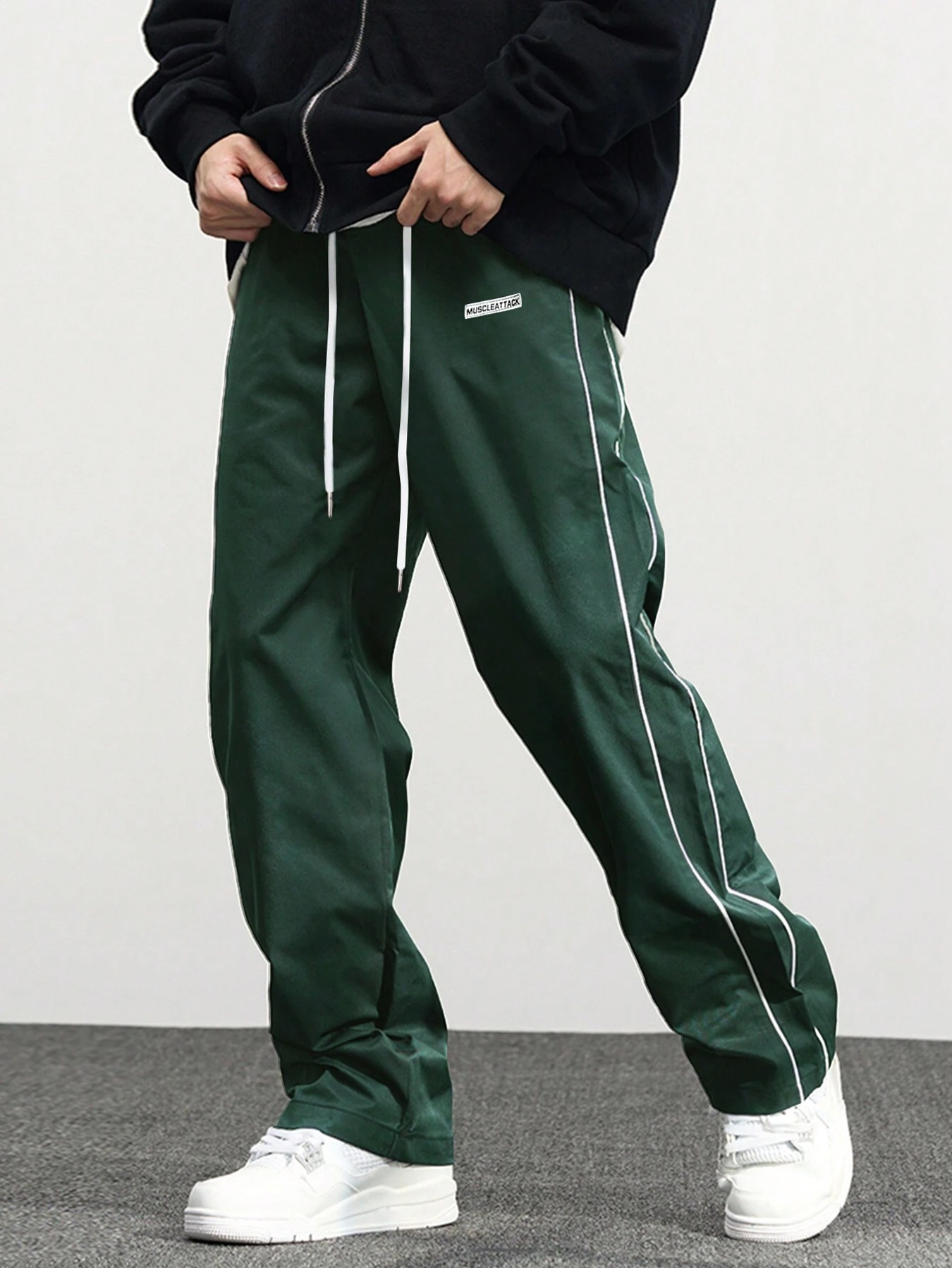 Men's new woven casual straight leg pants men's clothing
