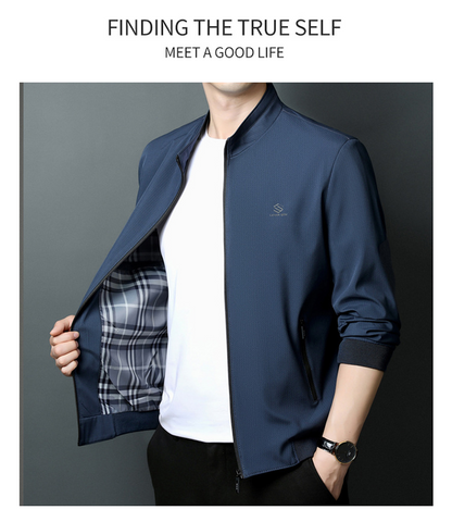 Lightweight men's stand up collar business casual jacket men's top