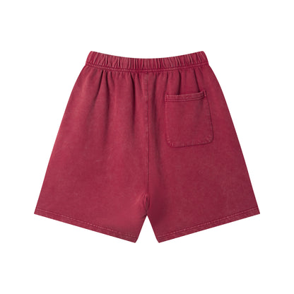 Women's Solid-Color Casual Shorts — Washed Mid-Length Shorts