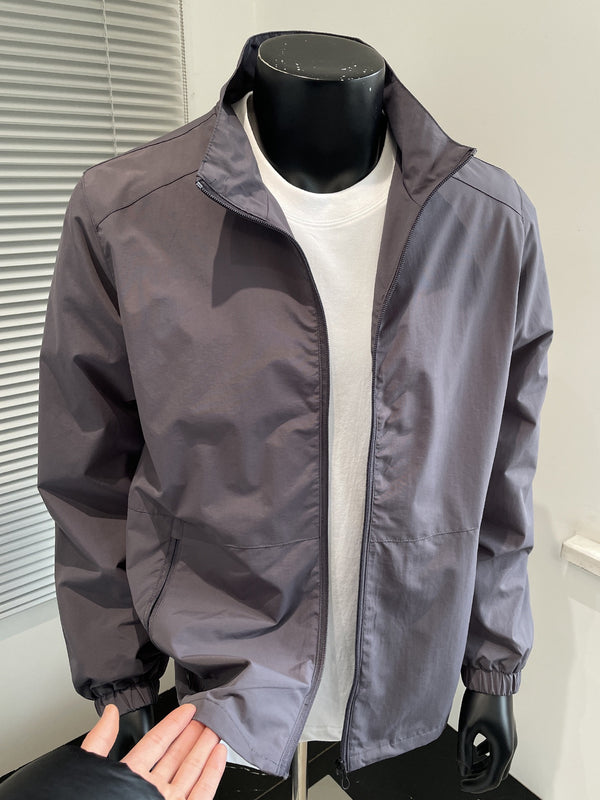 2026 American-Style Stand-Collar Harrington Jacket — New Spring/Summer Men's Edition: Lightweight, Breathable, Loose-Fit Casual Zip-Up Jacket