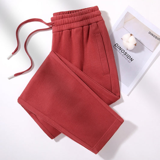 Women's white trousers straight trousers drooping trendy casual sports trousers