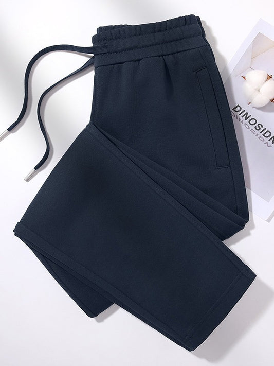 26GH Women's white straight trousers, flowing and trendy casual sports trousers