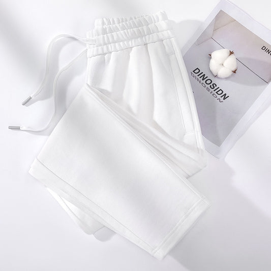 GH Women's white trousers straight trousers drooping trendy casual sports trousers