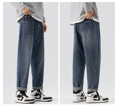 Hot-selling men's clothing, new style for all seasons, men's loose-fitting retro jeans
