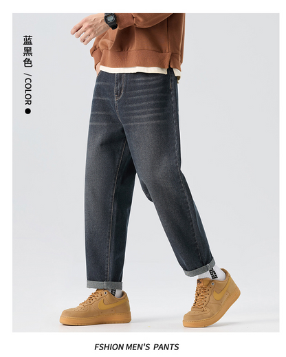 Hot-selling men's clothing, new style for all seasons, men's loose-fitting retro jeans