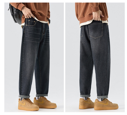Hot-selling men's clothing, new style for all seasons, men's loose-fitting retro jeans