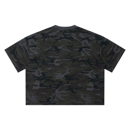 Retro camouflage printed T-shirt made of 100% pure cotton, featuring a military style with a soft and comfortable touch for the skin