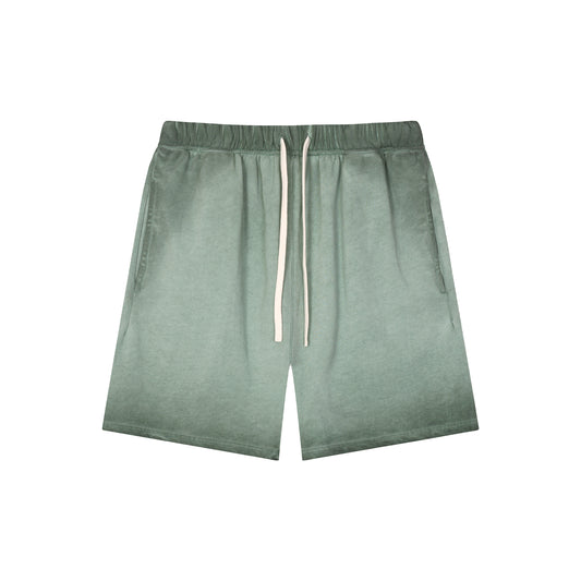 Men's Dyed Vintage Street Style Distressed Terry Cloth Shorts, Loose Fit