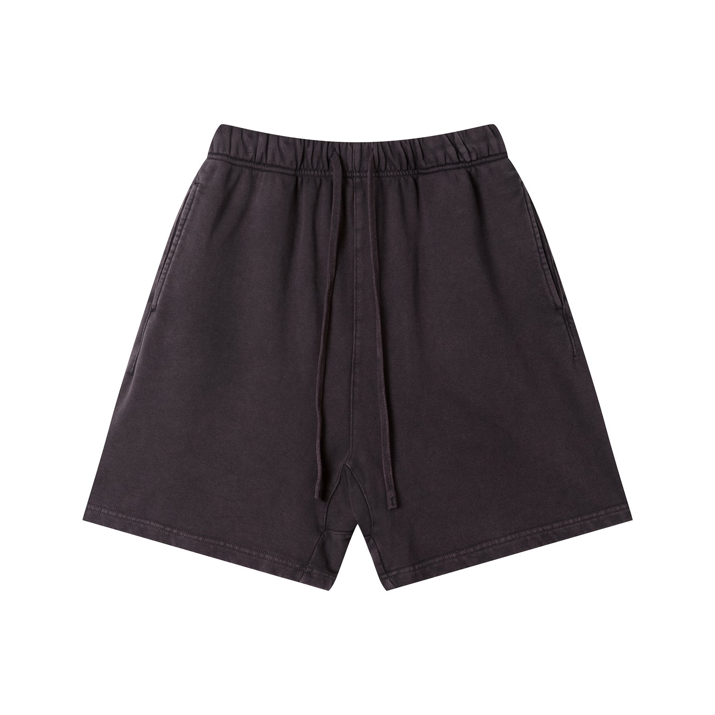 Women's Solid-Color Casual Shorts — Washed Mid-Length Shorts