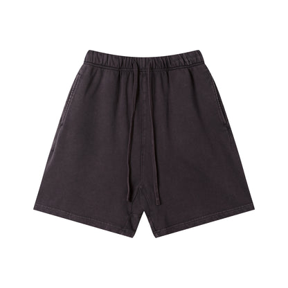 Women's Solid-Color Casual Shorts — Washed Mid-Length Shorts