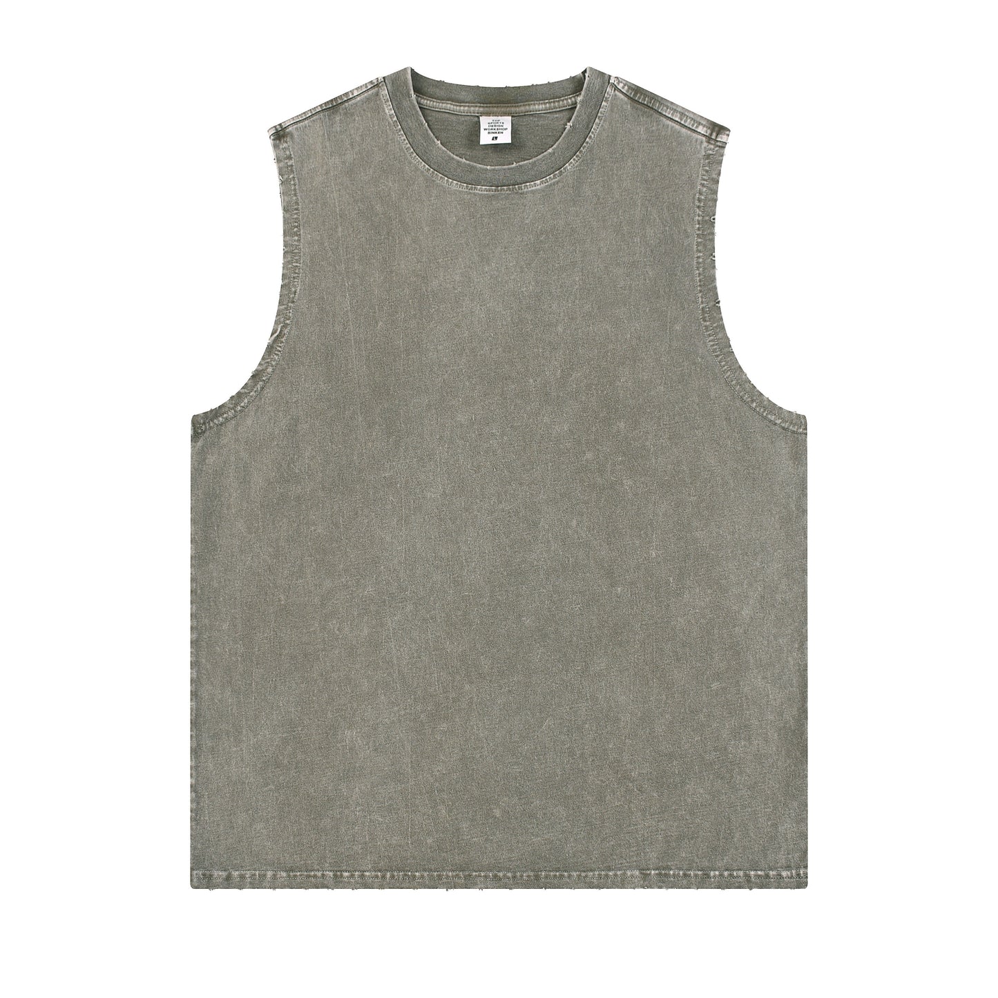Men's T-shirt with distressed batik and frayed edges, vest