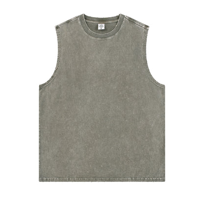 Men's T-shirt with distressed batik and frayed edges, vest