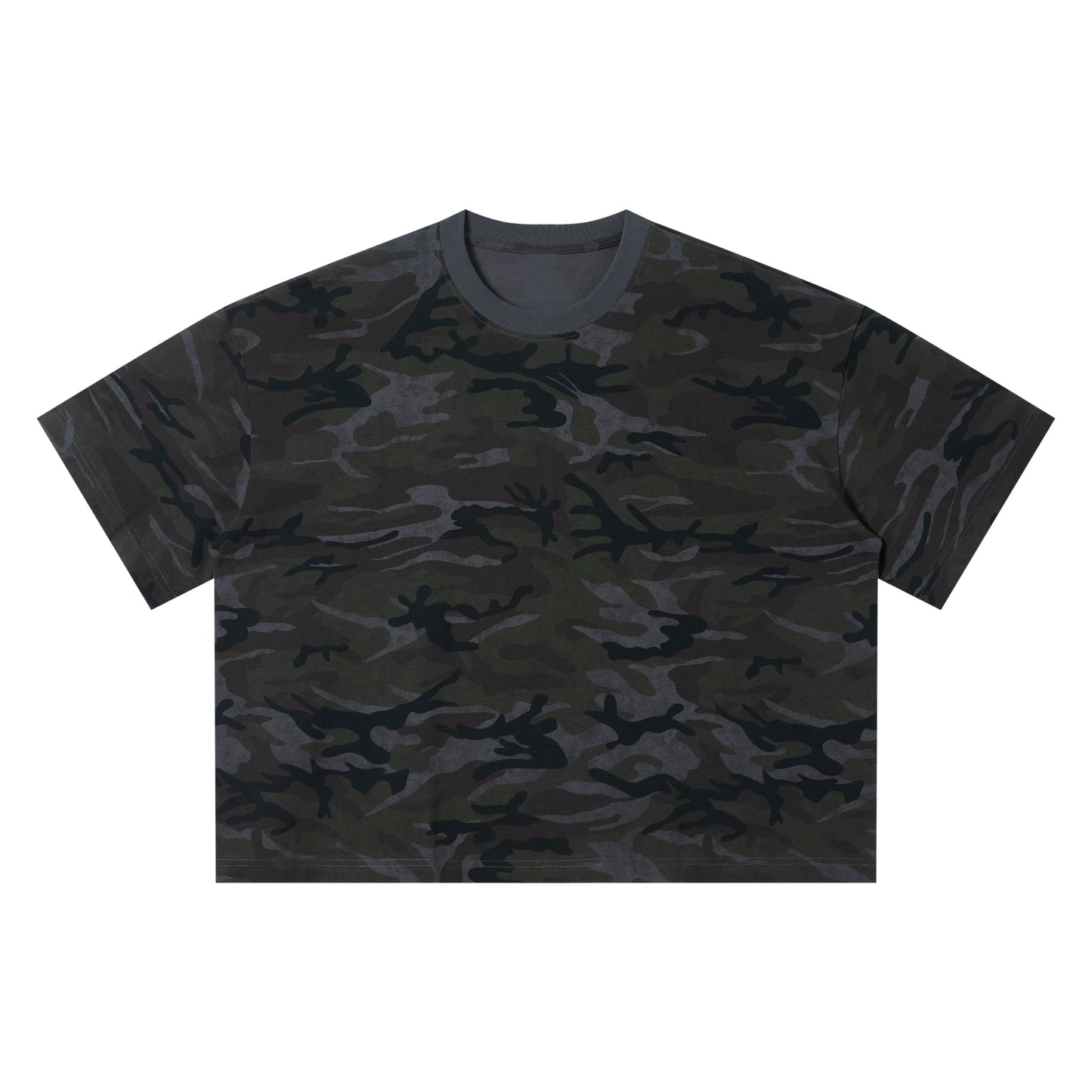 Retro camouflage printed T-shirt made of 100% pure cotton, featuring a military style with a soft and comfortable touch for the skin