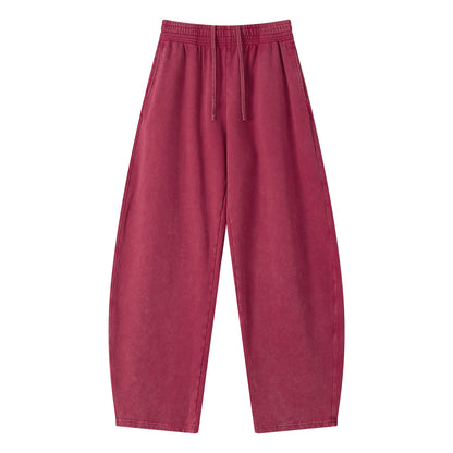 Men's 100% cotton loose-fitting curved-cut long pants made of pure cotton