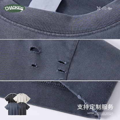 Men's Washed Shoulder Distressed T-Shirt