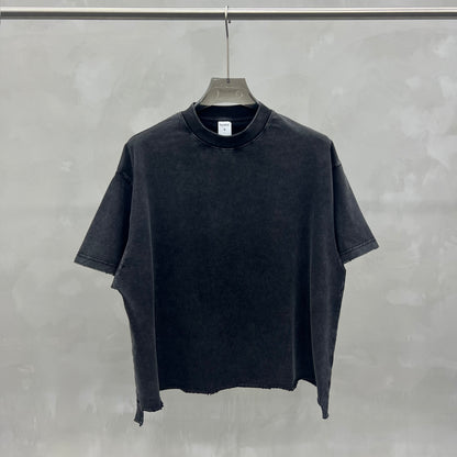 Men's Distressed Wash Retro Short-Sleeve Slim Fit T-Shirt