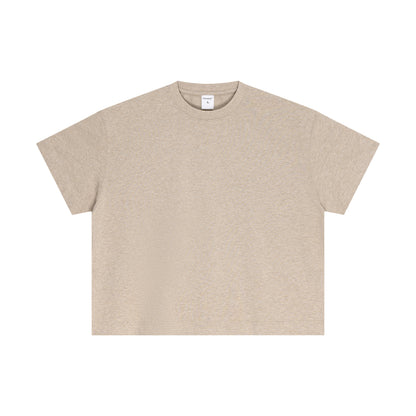 Men's cotton versatile solid color top loose short sleeved T-shirt