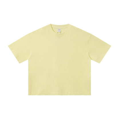 Men's T-shirt heavy wash water BOXY version versatile round neck