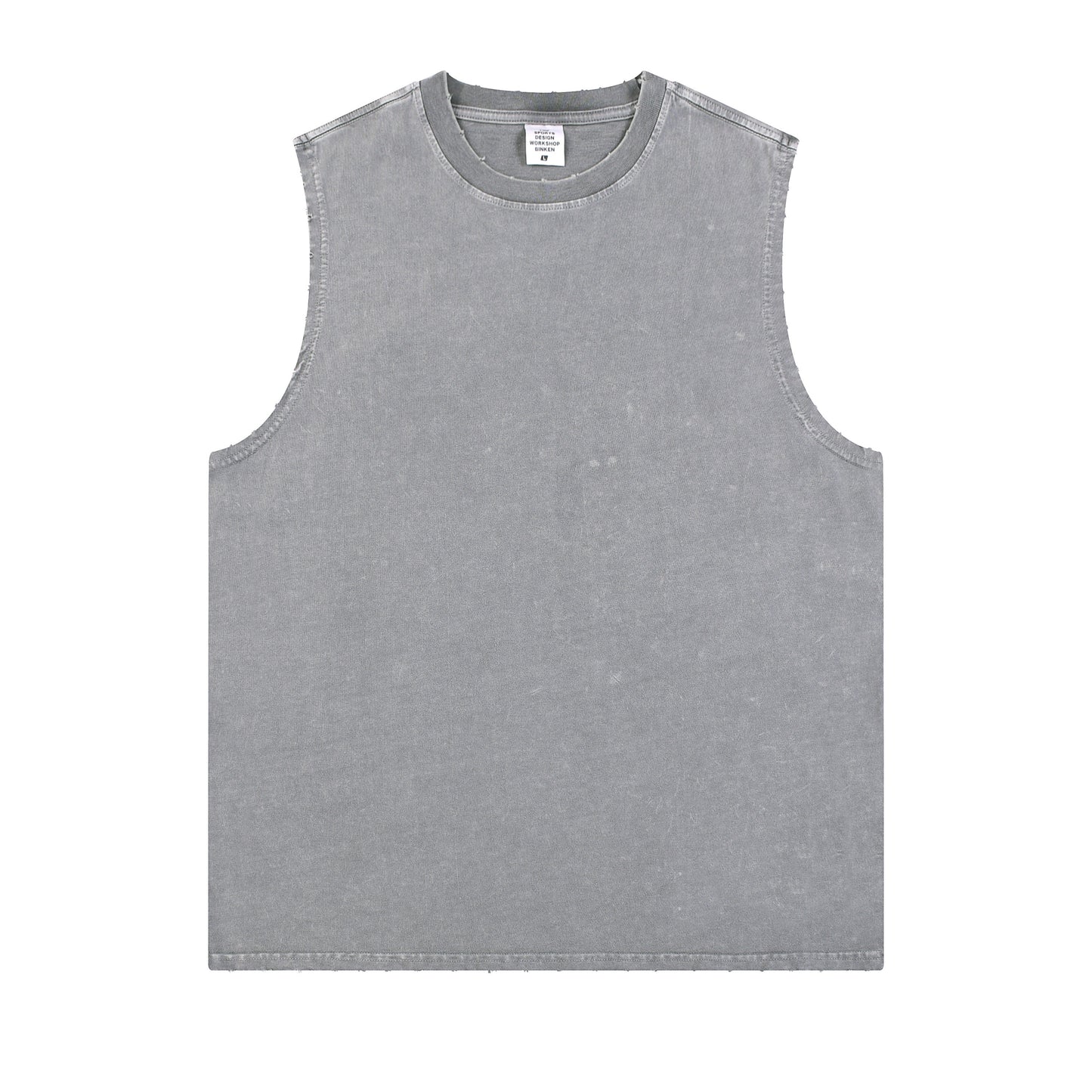 Men's T-shirt with distressed batik and frayed edges, vest