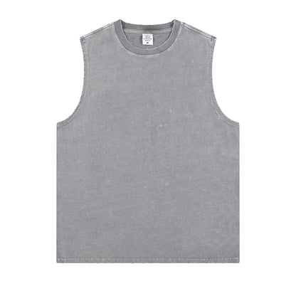 Men's T-shirt with distressed batik and frayed edges, vest