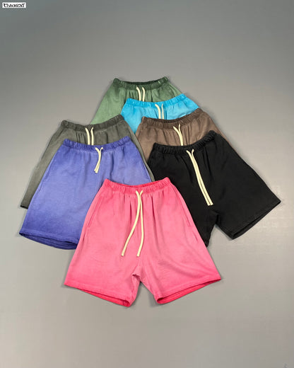 Men's Dyed Distressed Terry Cloth Shorts