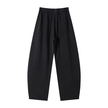 Men's 100% cotton loose-fitting curved-cut long pants made of pure cotton