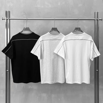 Men's Color-Blocked Topstitched Drop-Shoulder T-Shirt