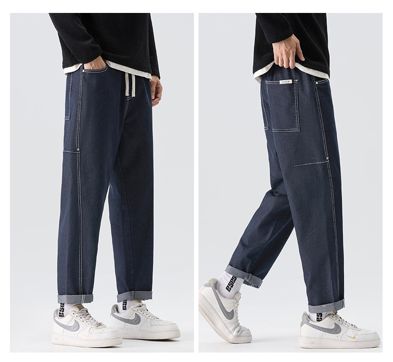 Hot-selling men's clothing, new style for all seasons, men's loose-fitting retro jeans