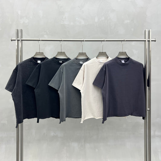 Men's Short-Sleeve Distressed Washed Vintage T-Shirt