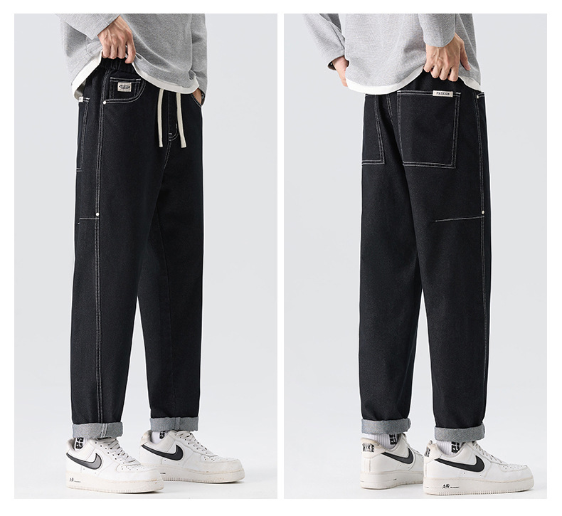 Hot-selling men's clothing, new style for all seasons, men's loose-fitting retro jeans